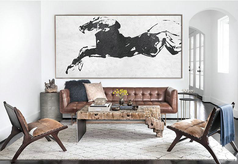Contemporary Artwork,Oversized Horizontal Minimal Art On Canvas - Original Art For Sale By Artist